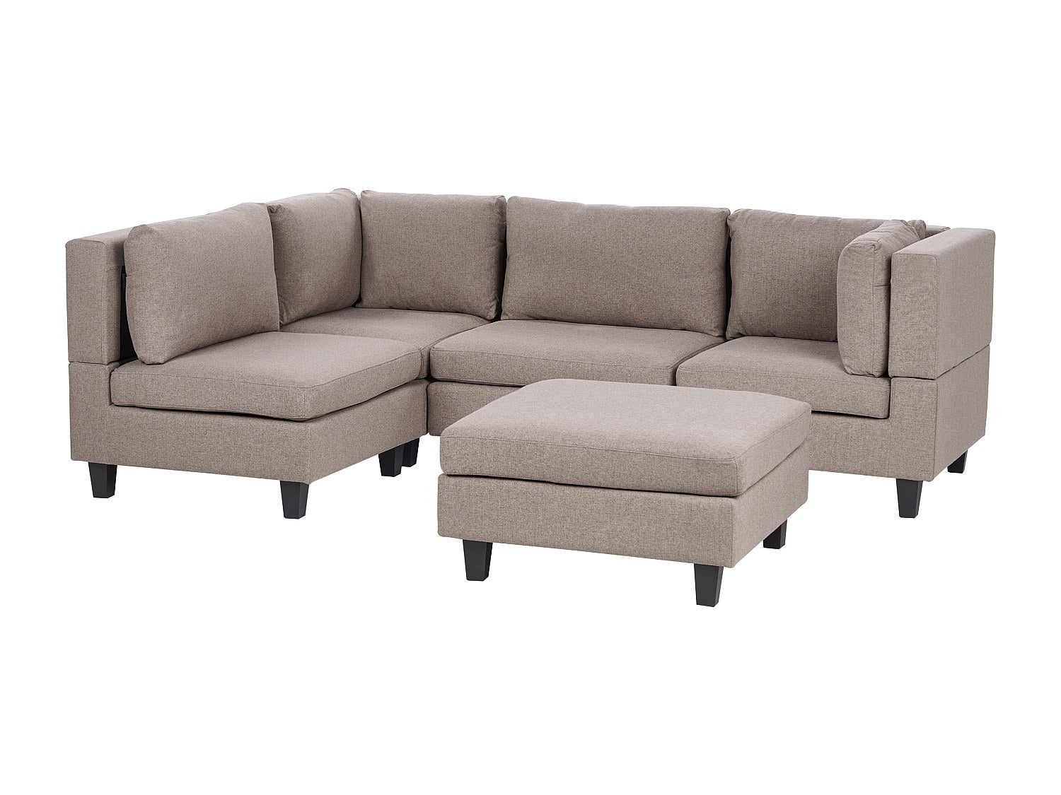 Angle pour canapé modulable 4 places marron tissu