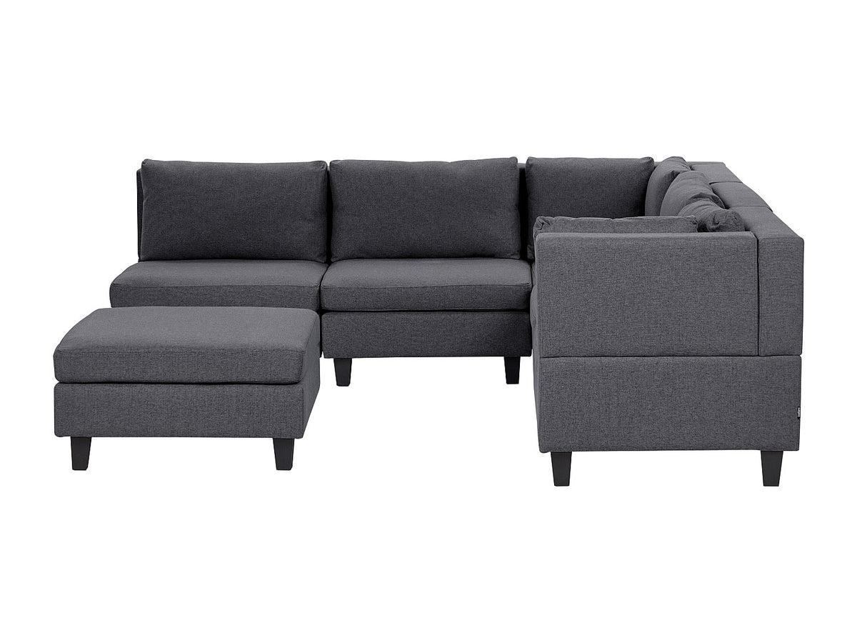 Angle pour canapé modulable 5 places gris tissu