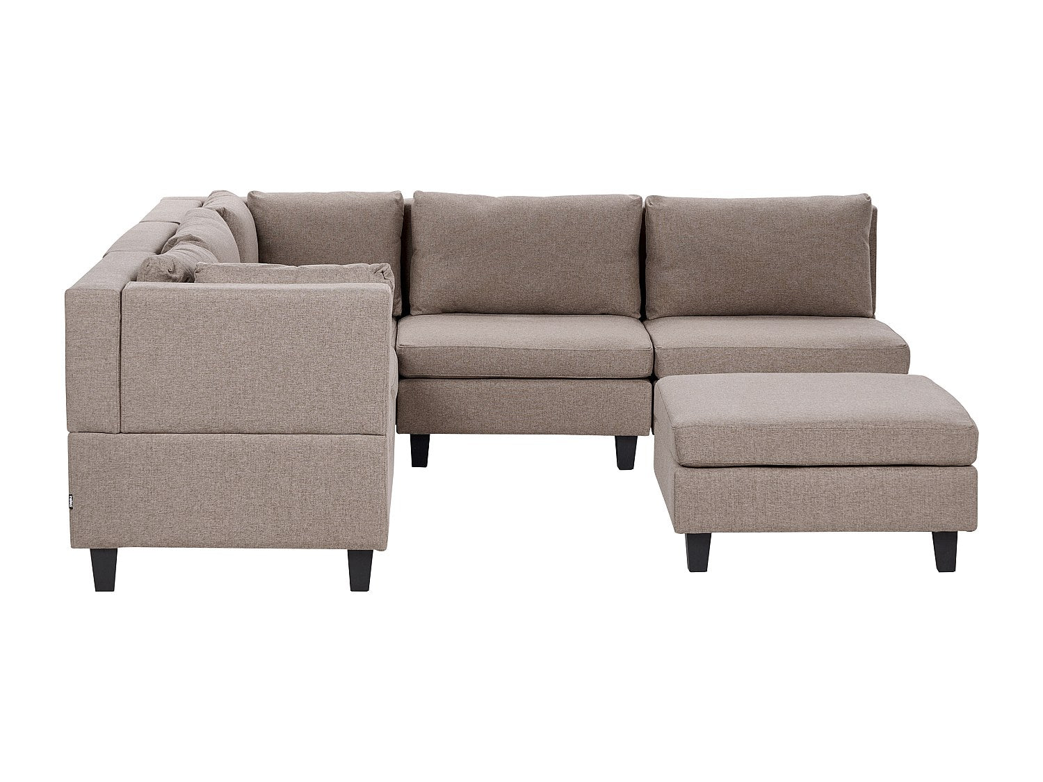 Angle pour canapé modulable 5 places marron tissu