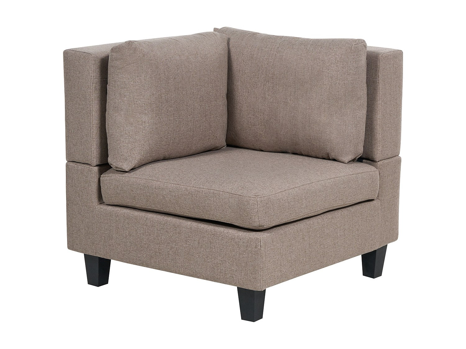 Angle pour canapé modulable 5 places marron tissu