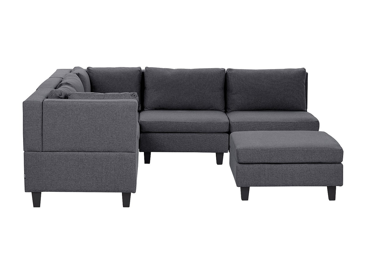 Angle pour canapé modulable 5 places gris tissu