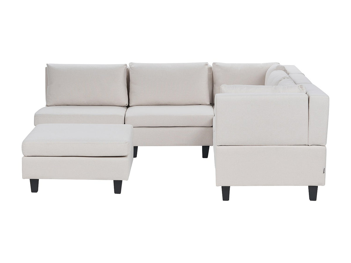 Angle pour canapé modulable 5 places beige tissu