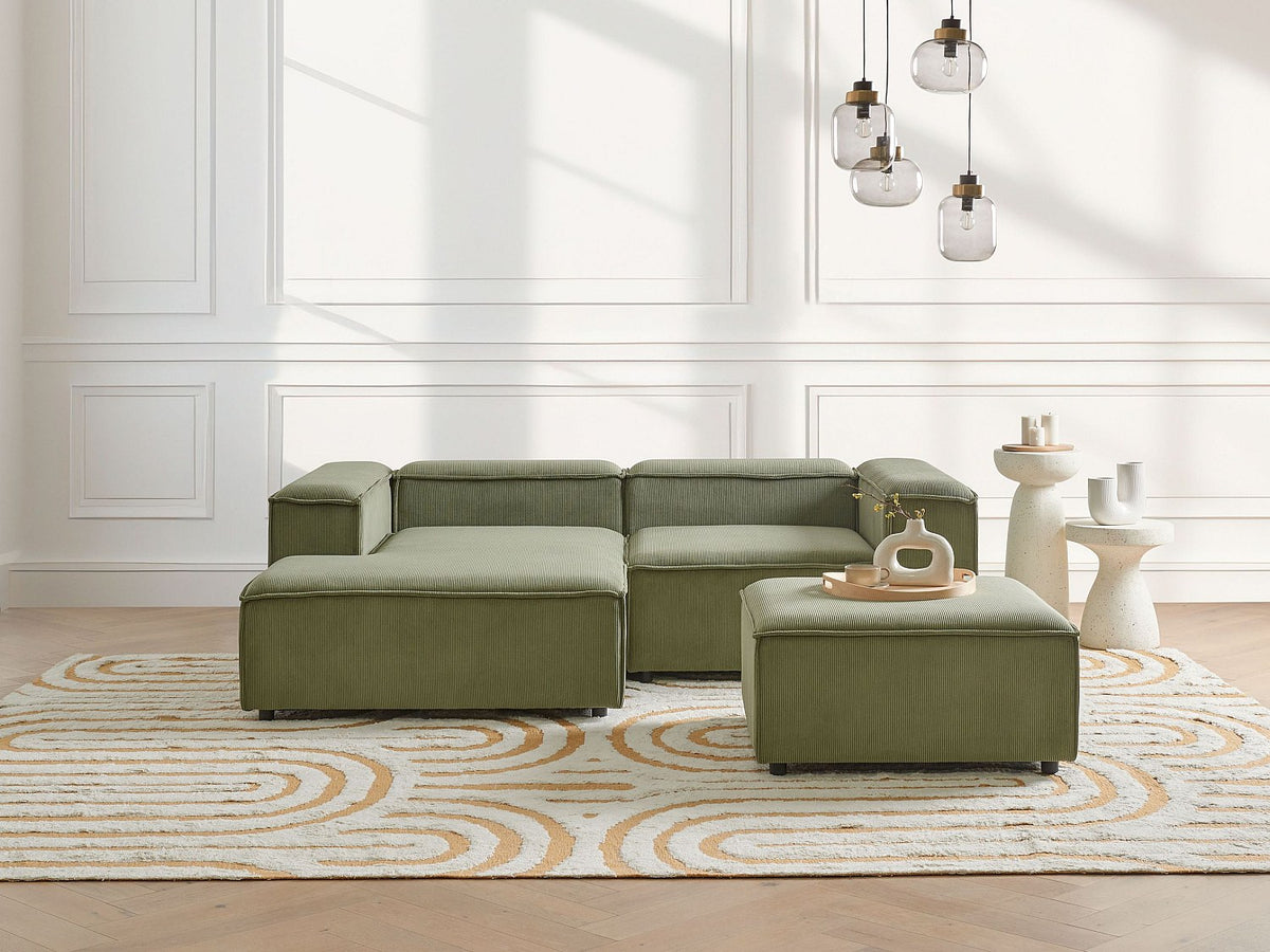 Angle pour canapé modulable 3 places vert velours