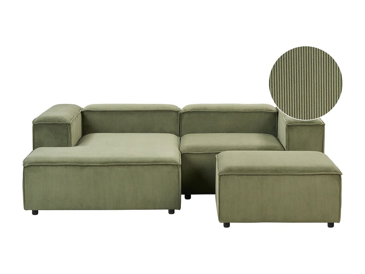 Angle pour canapé modulable 3 places vert velours