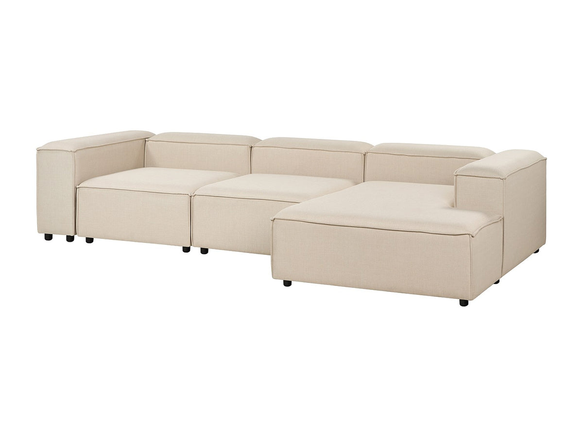 Angle pour canapé modulable 4 places beige tissu