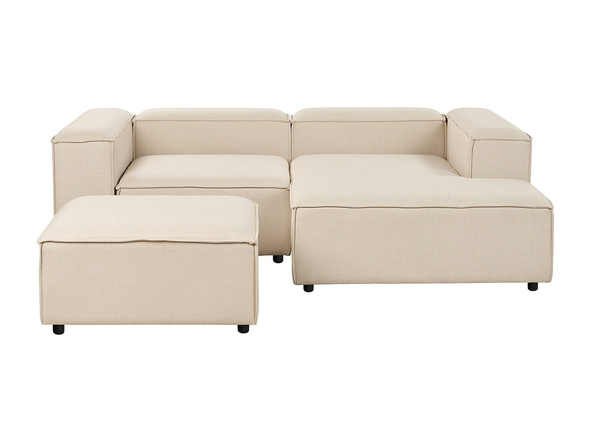 Angle pour canapé modulable 3 places beige tissu
