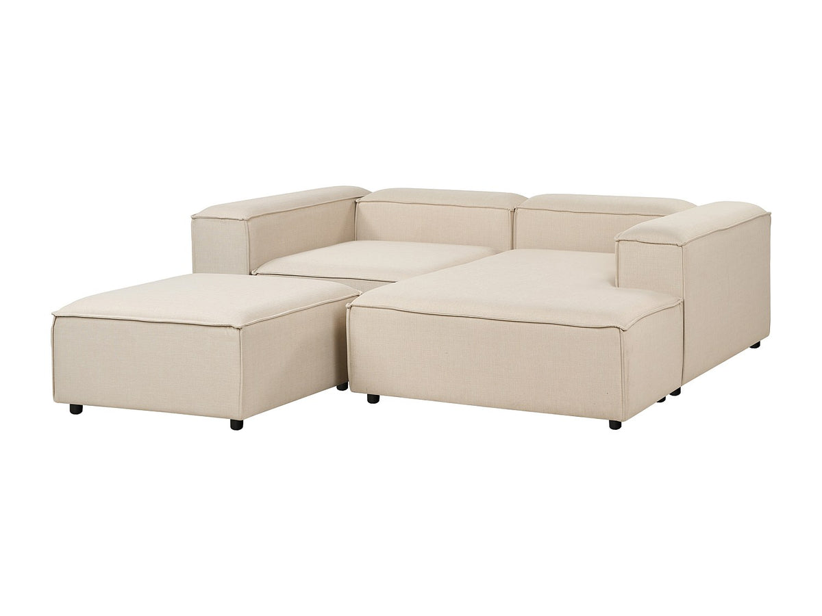 Angle pour canapé modulable 3 places beige tissu