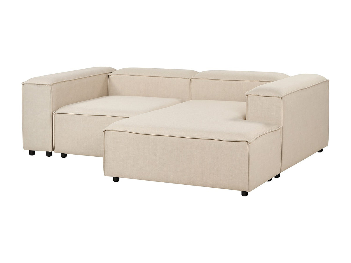 Angle pour canapé modulable 3 places beige tissu