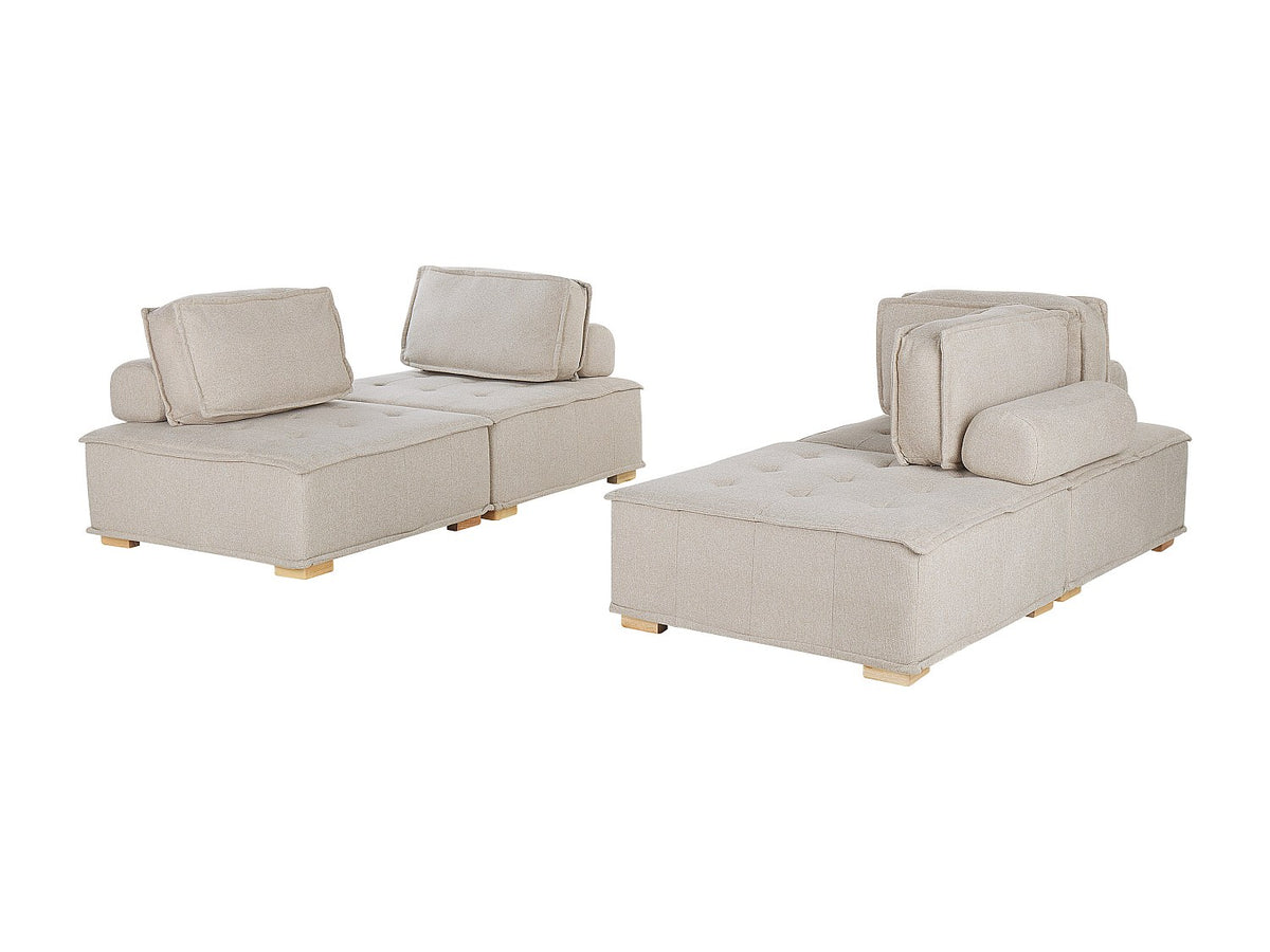 Canapé modulable 4 places beige tissu