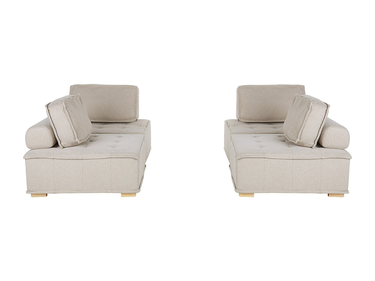 Canapé modulable 4 places beige tissu