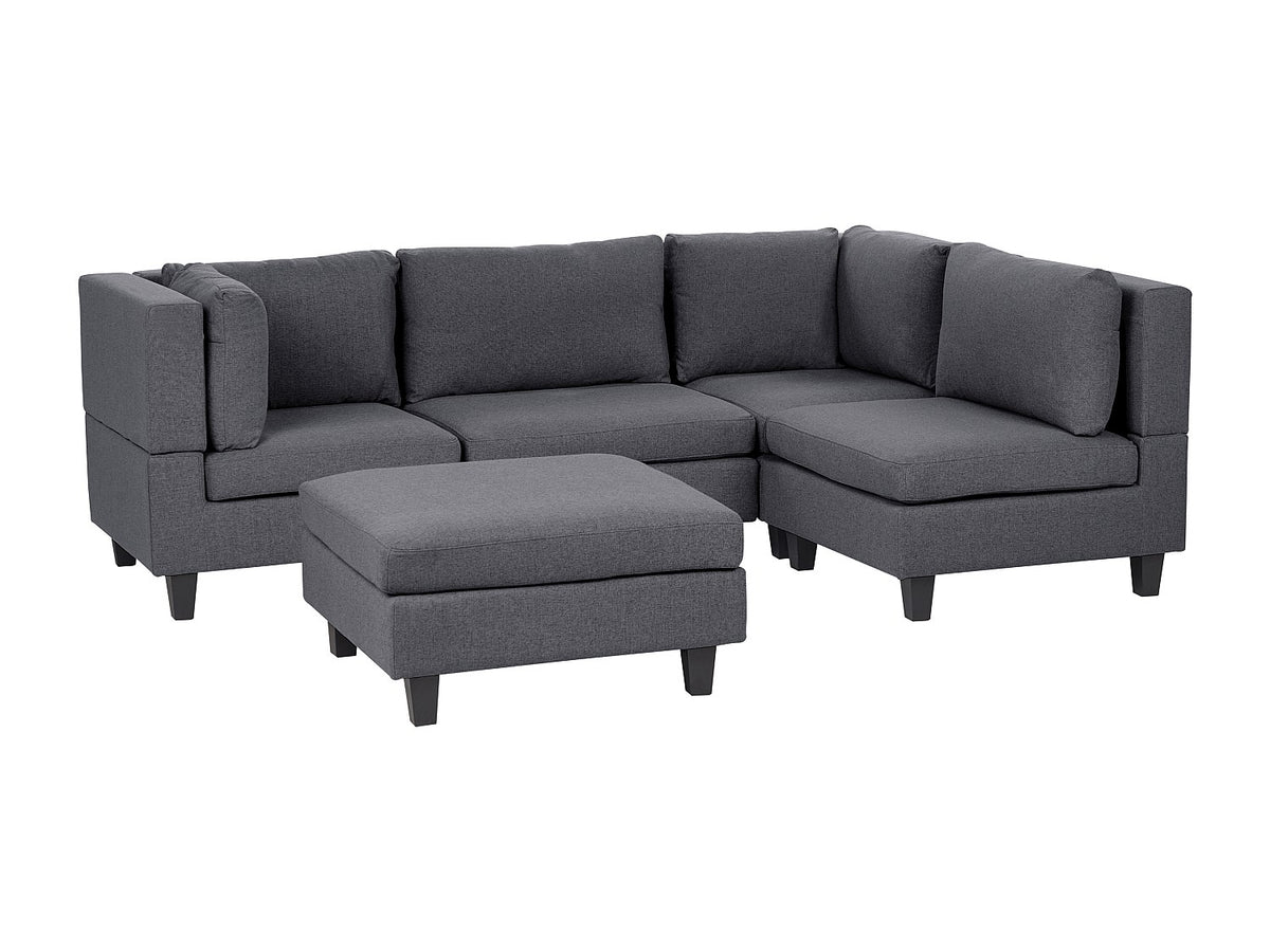 Angle pour canapé modulable 4 places gris tissu