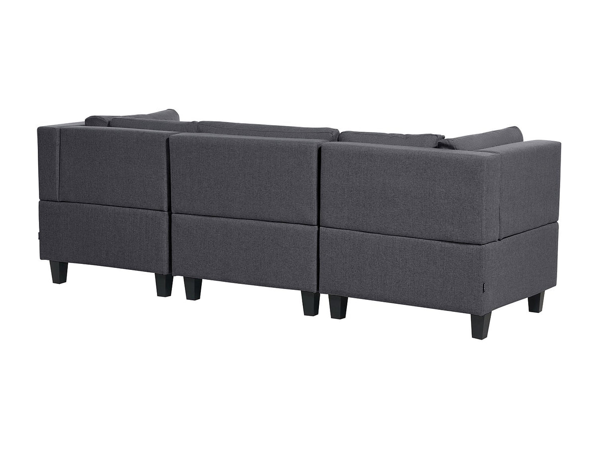 Angle pour canapé modulable 4 places gris tissu