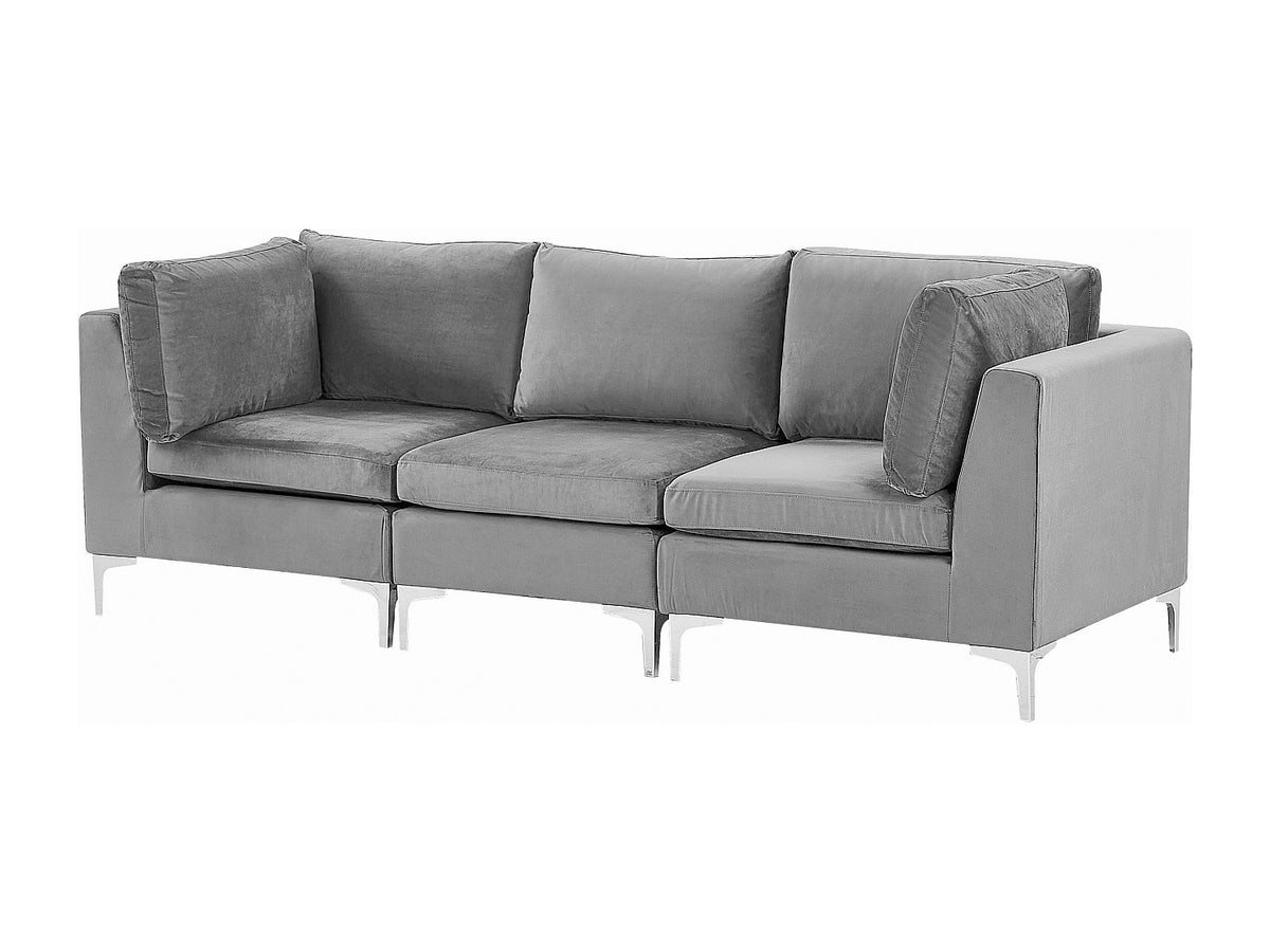 Canapé modulable 3 places gris velours