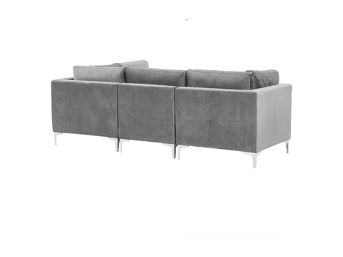 Canapé modulable 3 places gris velours