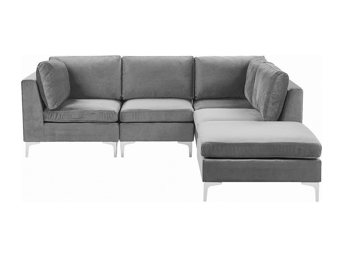 Angle pour canapé modulable 4 places gris velours