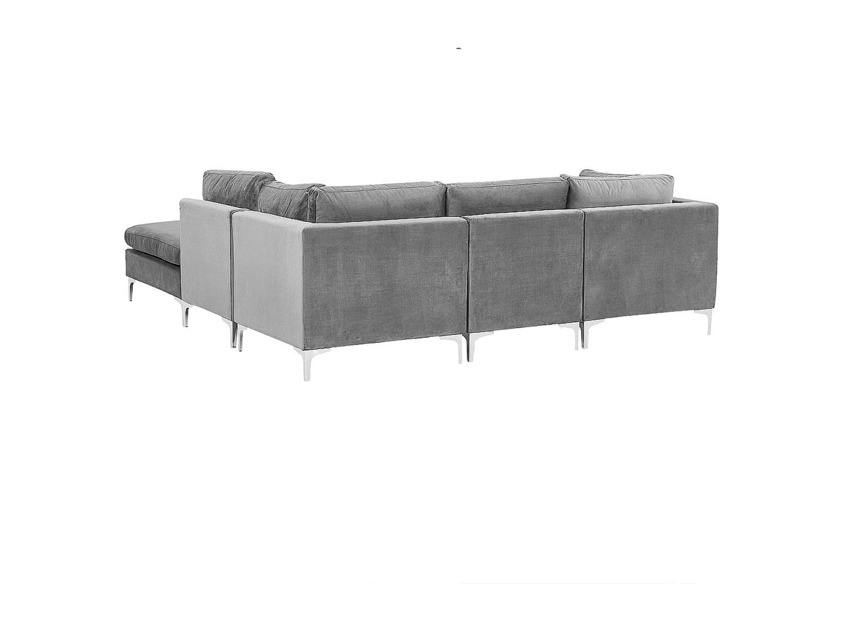 Angle pour canapé modulable 4 places gris velours