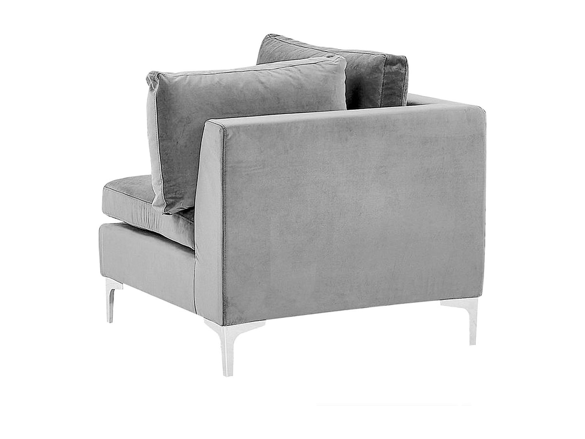 Angle pour canapé modulable 4 places gris velours