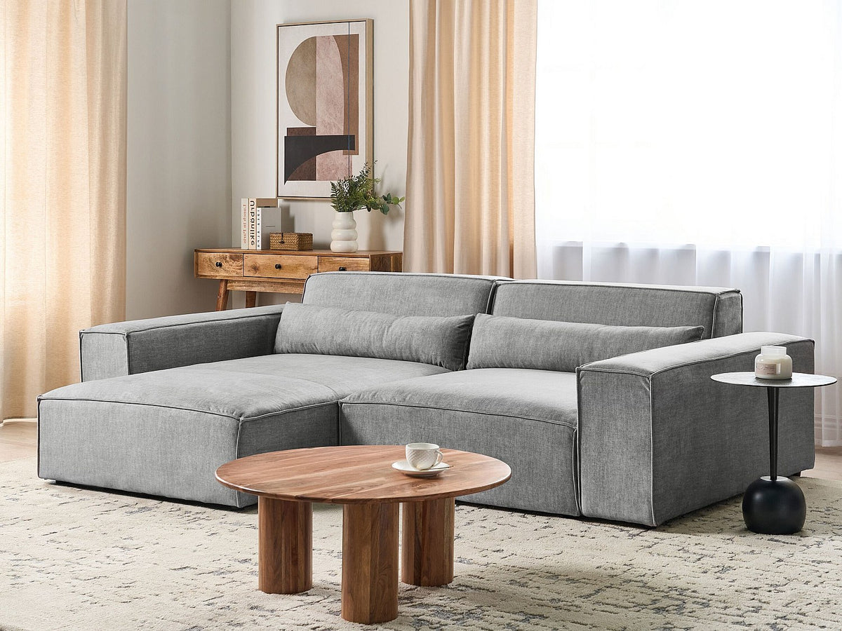 Angle pour canapé modulable 2 places gris tissu