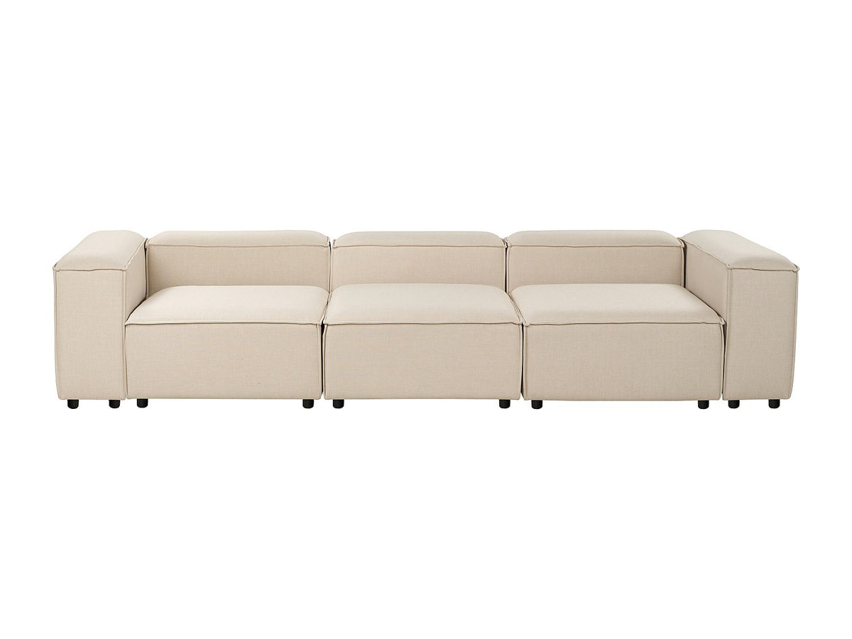 Canapé modulable 3 places beige tissu