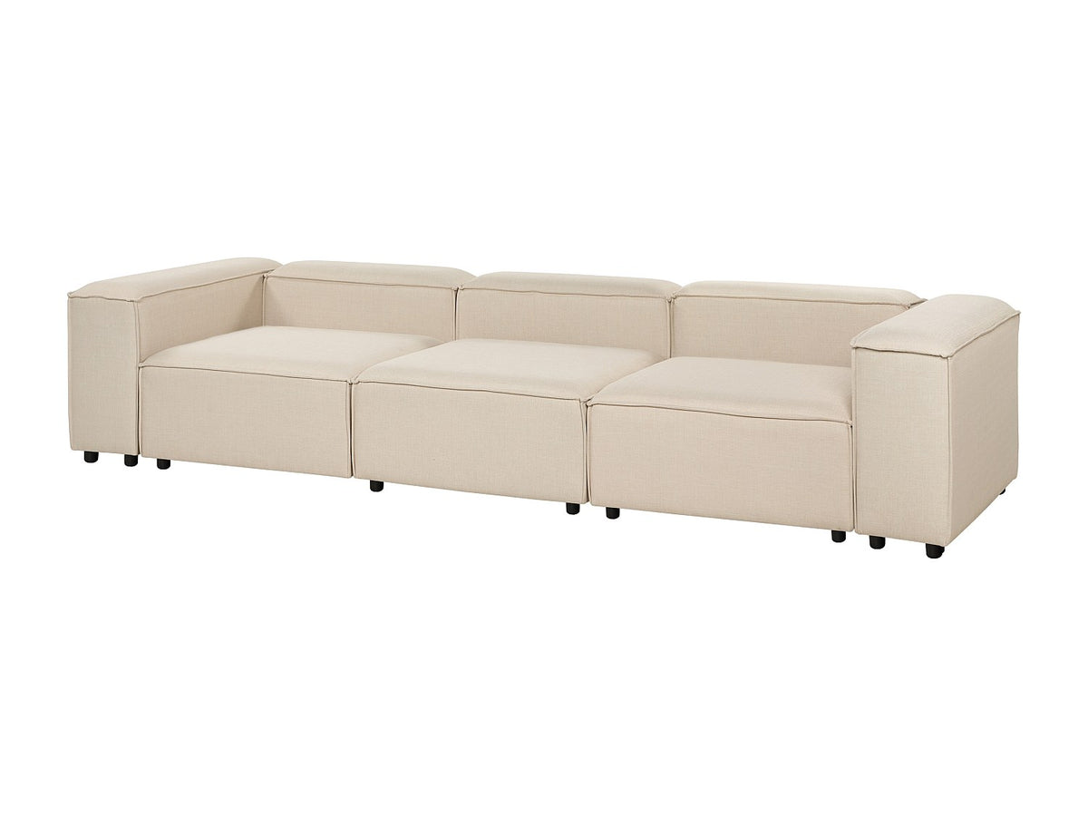 Canapé modulable 3 places beige tissu