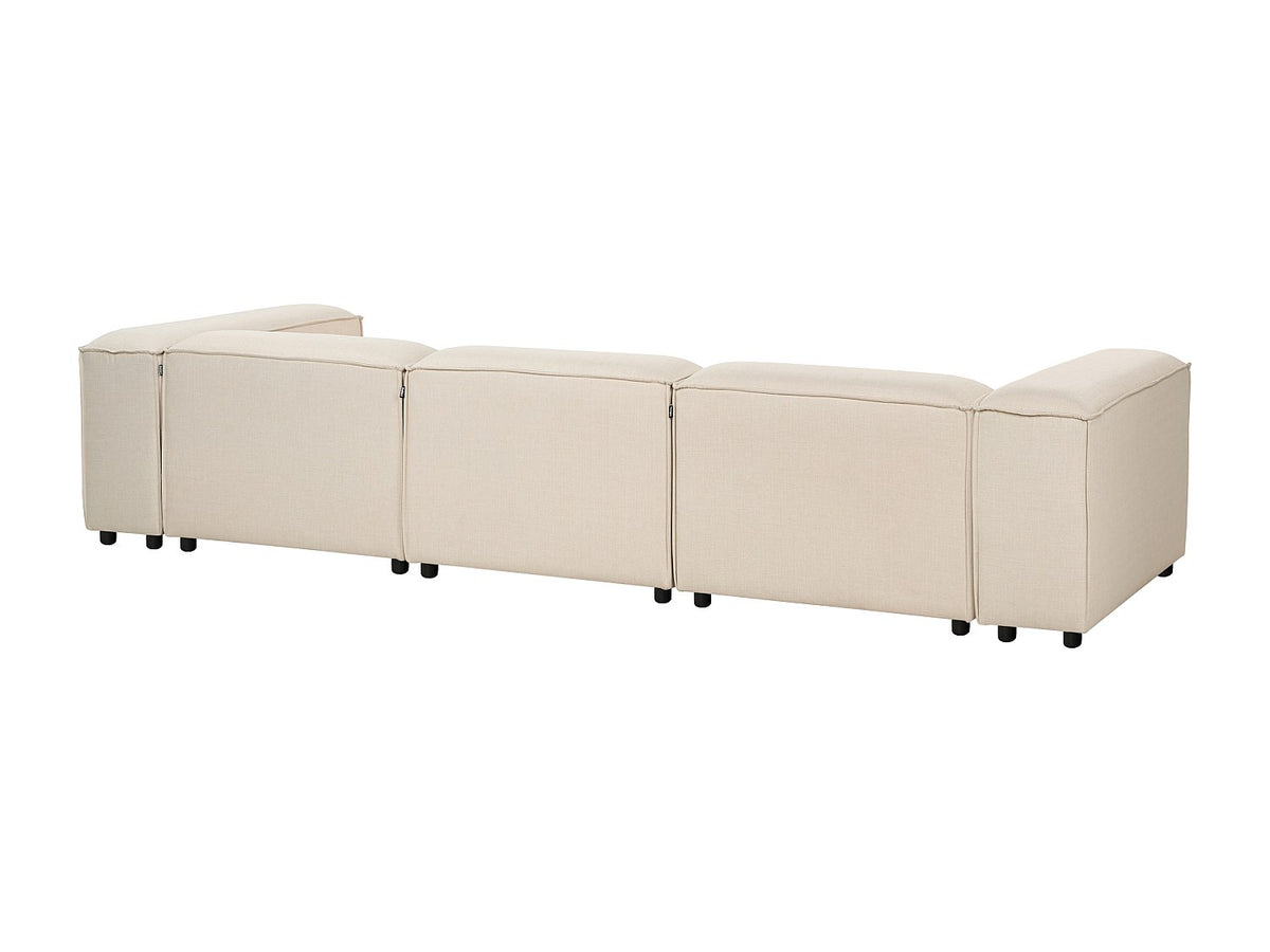 Canapé modulable 3 places beige tissu