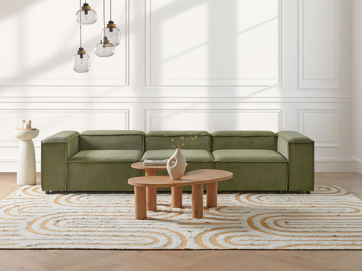 Canapé modulable 3 places vert velours