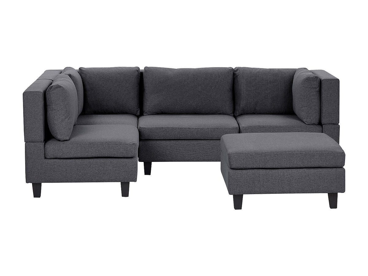 Angle pour canapé modulable 4 places gris tissu