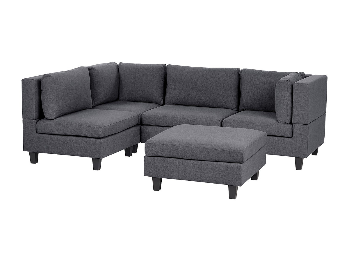 Angle pour canapé modulable 4 places gris tissu