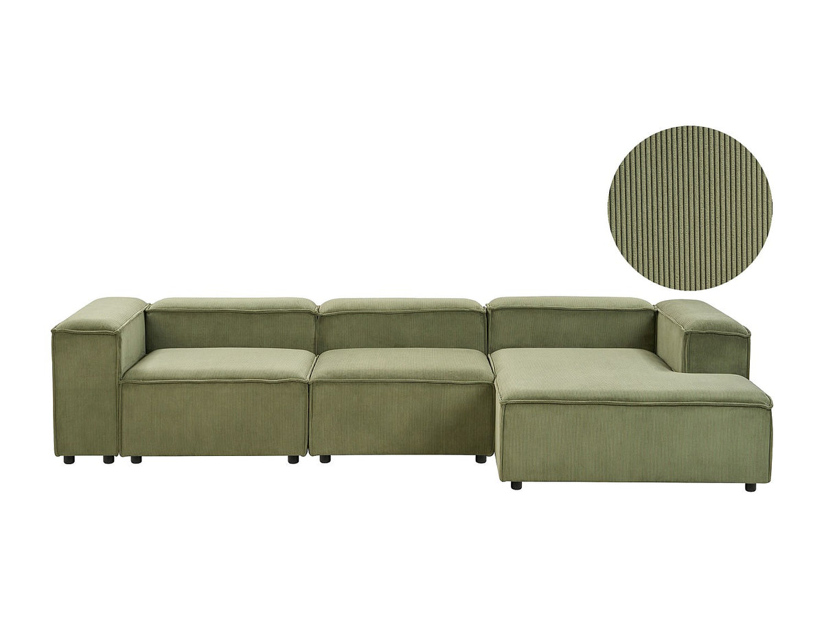 Angle pour canapé modulable 4 places vert velours