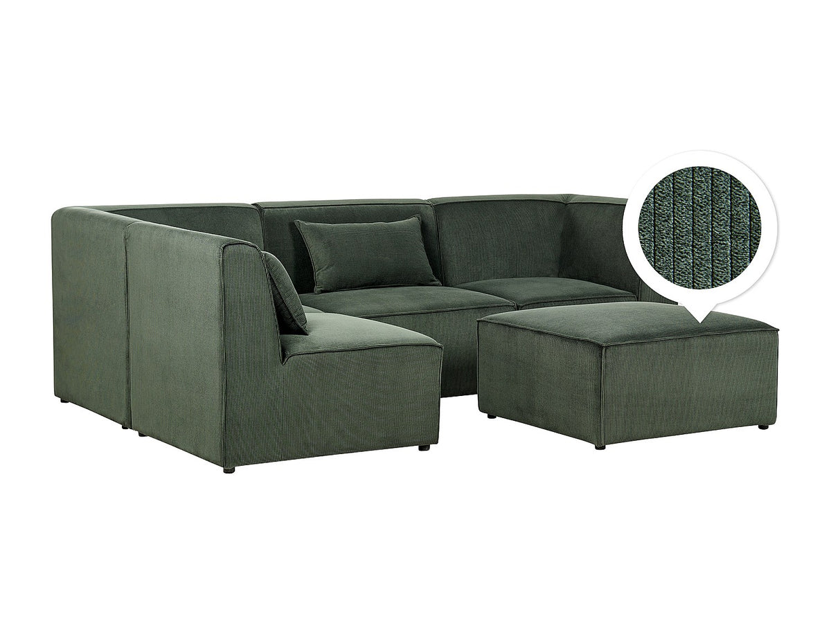 Angle pour canapé modulable 4 places vert velours
