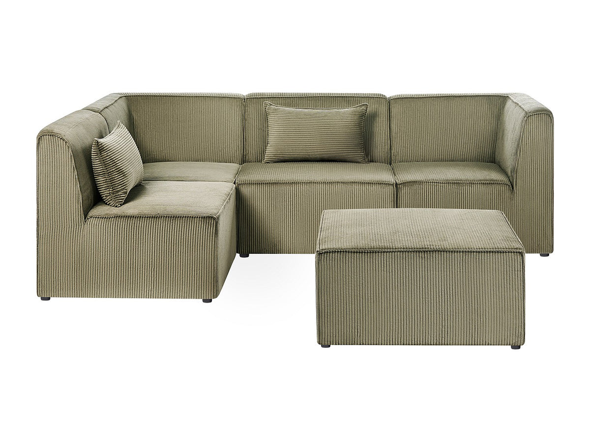 Angle pour canapé modulable 4 places vert velours
