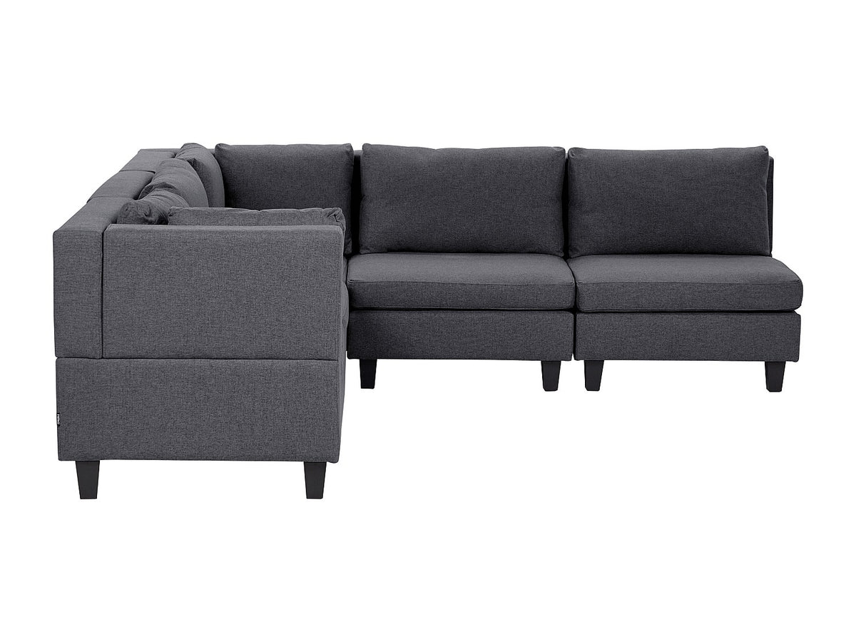 Angle pour canapé modulable 5 places gris tissu