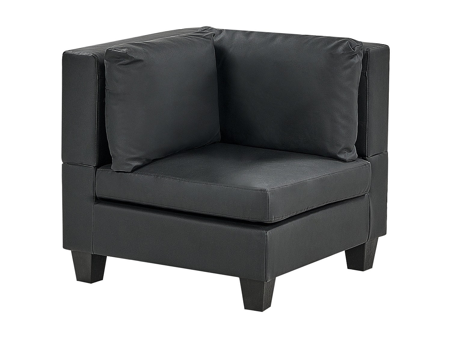 Angle pour canapé modulable 5 places noir simili cuir