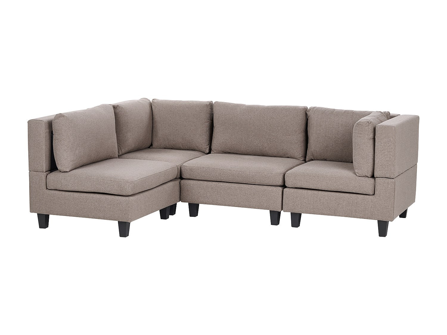 Angle pour canapé modulable 4 places marron tissu