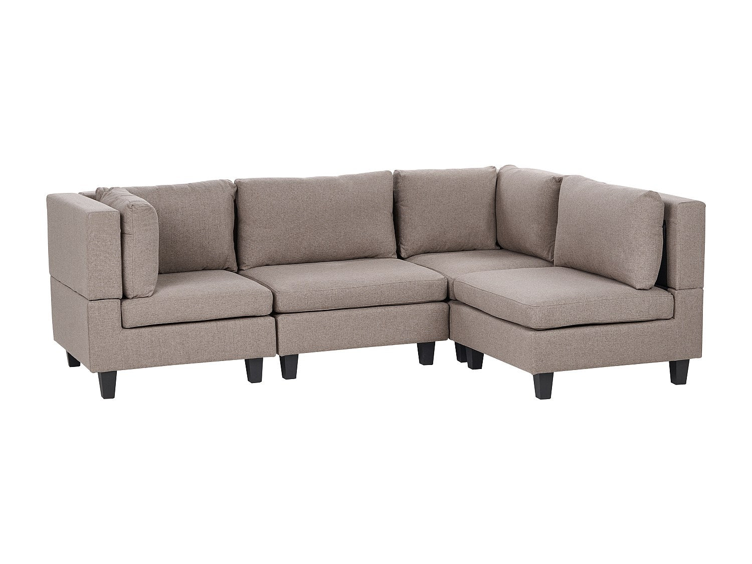 Angle pour canapé modulable 4 places marron tissu