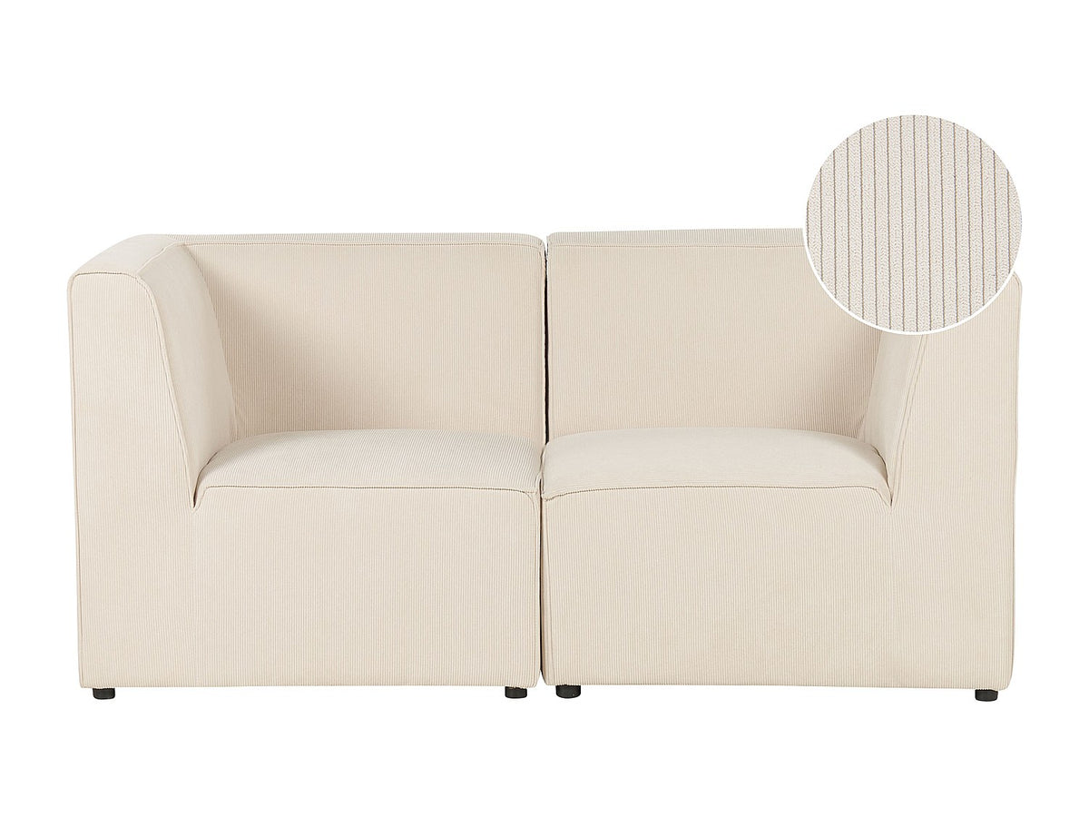 Canapé modulable 2 places beige velours