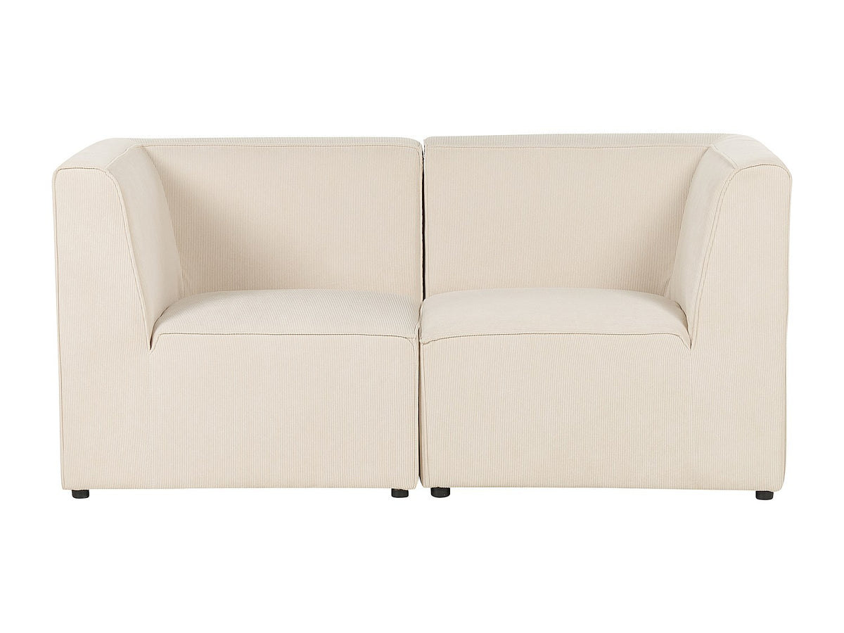 Canapé modulable 2 places beige velours