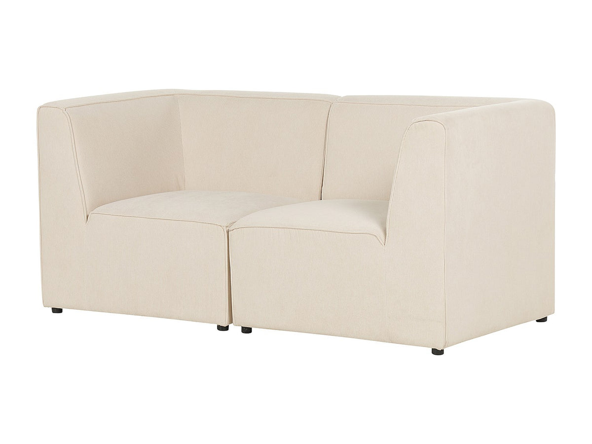 Canapé modulable 2 places beige velours