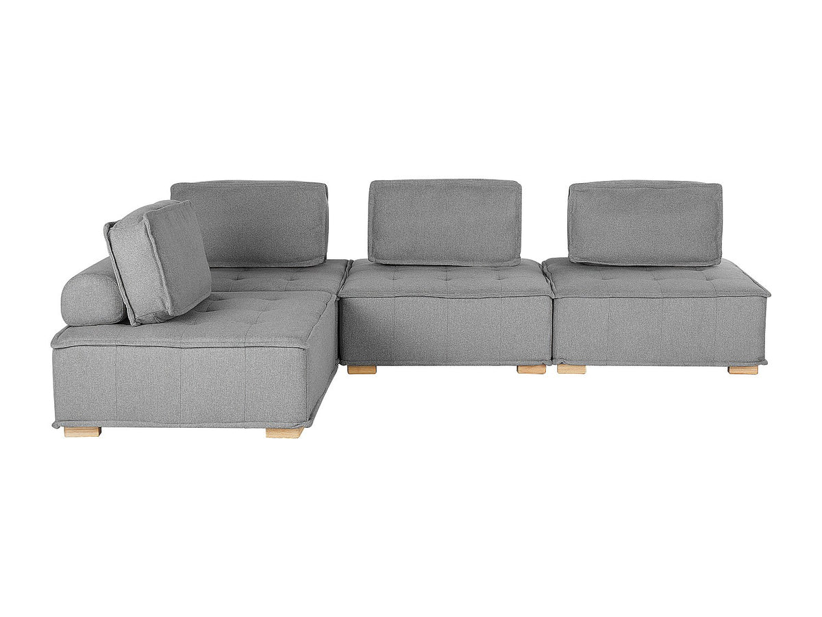 Angle pour canapé modulable 4 places gris tissu