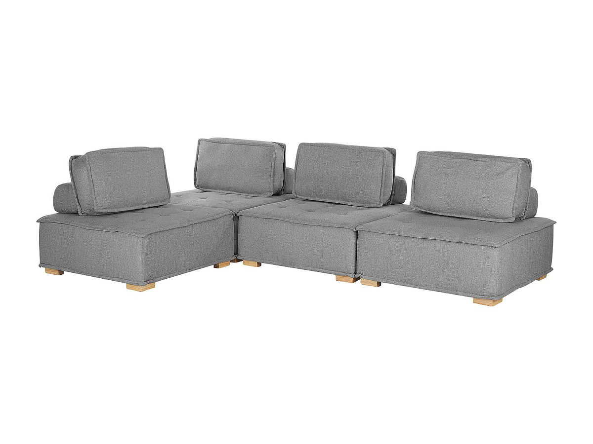 Angle pour canapé modulable 4 places gris tissu