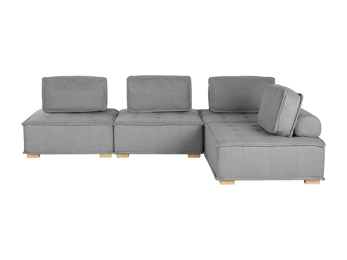 Angle pour canapé modulable 4 places gris tissu