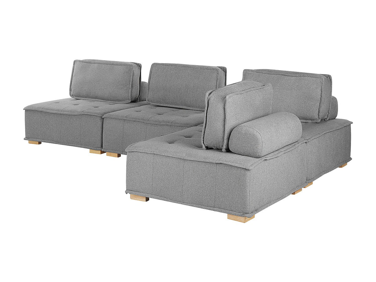 Angle pour canapé modulable 4 places gris tissu
