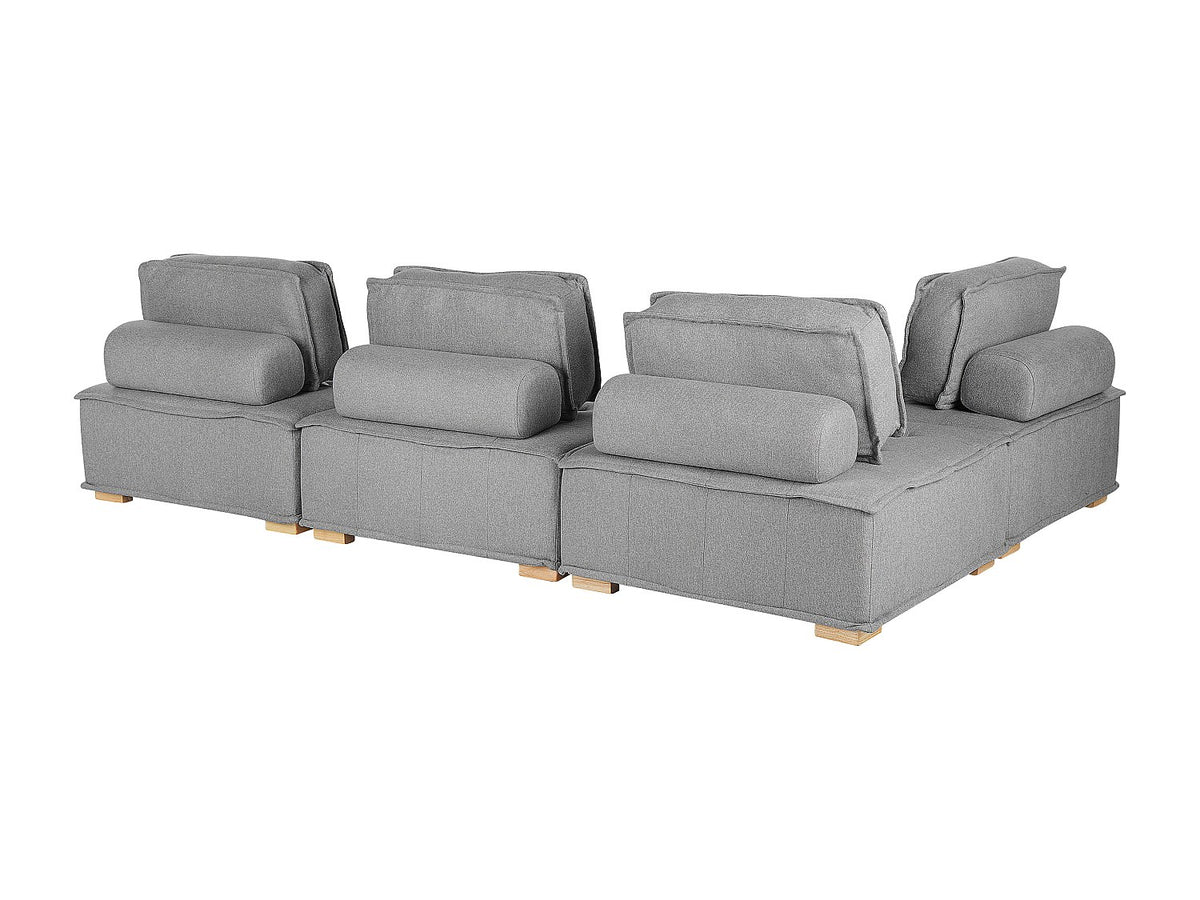 Angle pour canapé modulable 4 places gris tissu