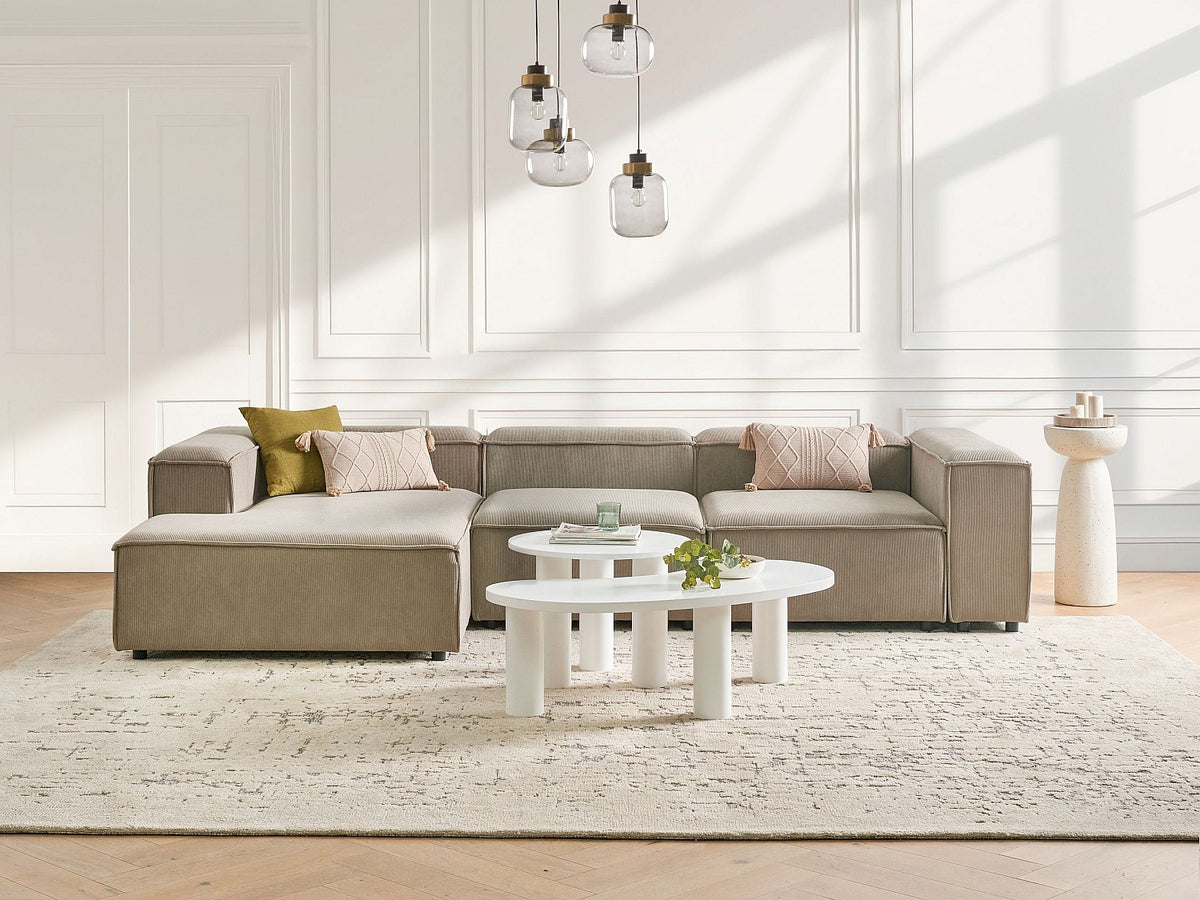 Angle pour canapé modulable 4 places taupe velours
