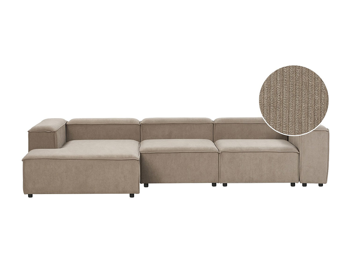 Angle pour canapé modulable 4 places taupe velours