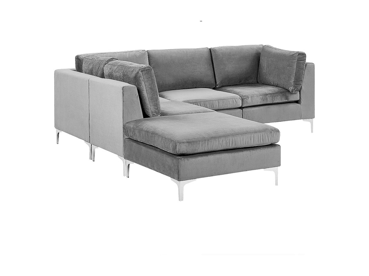 Angle pour canapé modulable 4 places gris tissu
