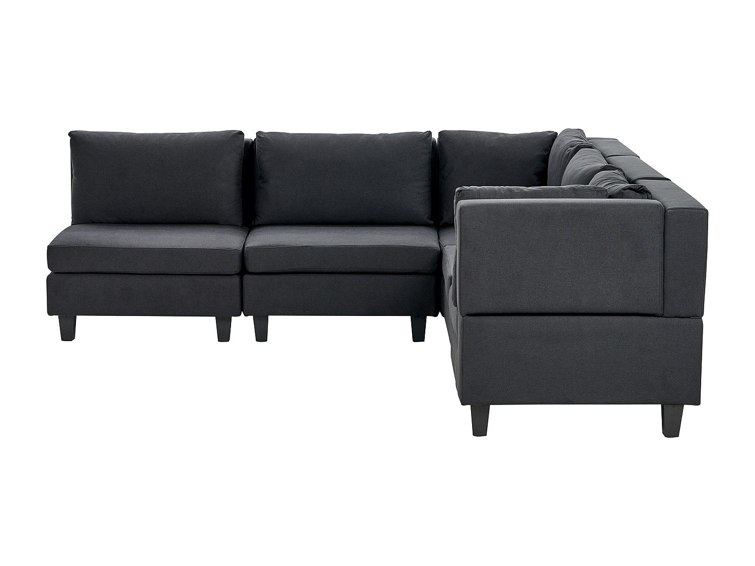 Angle pour canapé modulable 5 places noir tissu