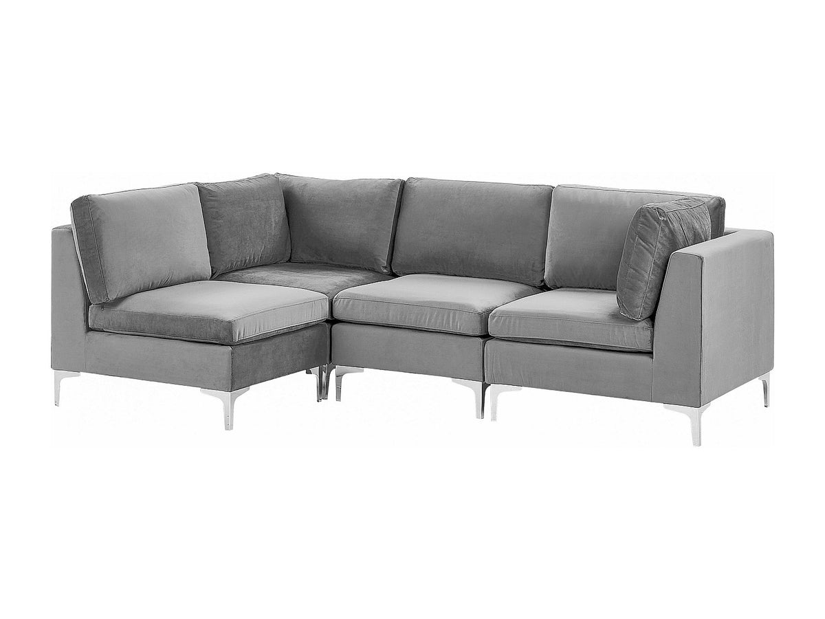 Angle pour canapé modulable gris velours
