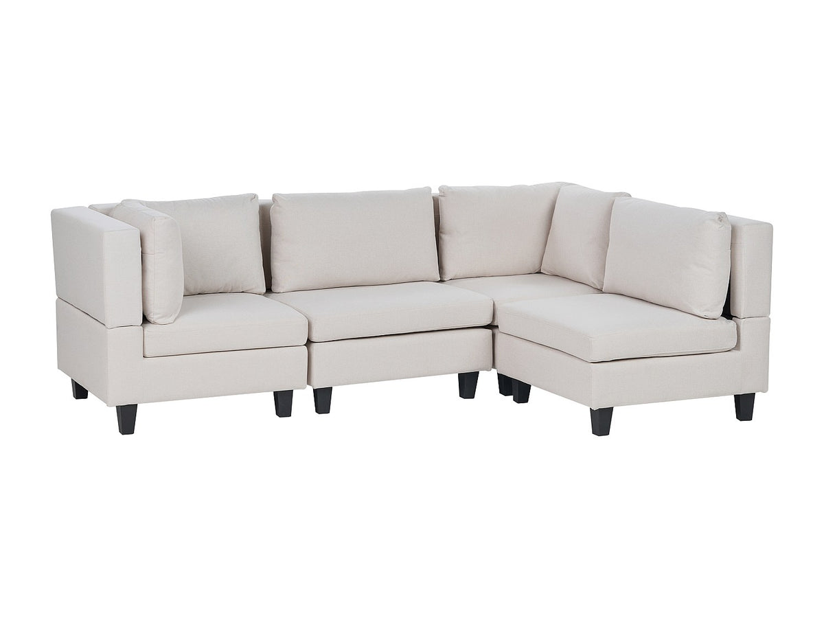 Angle pour canapé modulable 4 places beige tissu