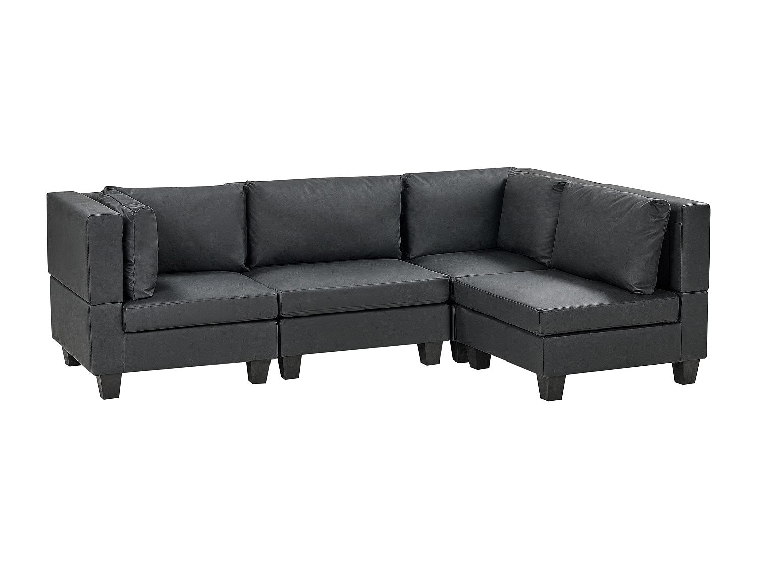 Angle pour canapé modulable 4 places noir simili cuir